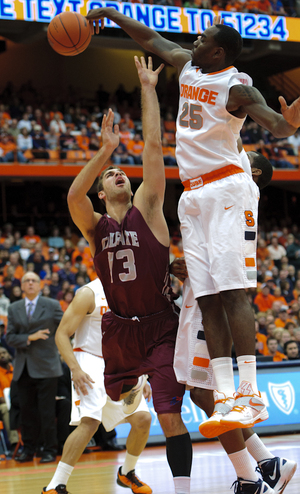 Rakeem Christmas has seen an average of nine more minutes per game this season. The sophomore and DaJuan Coleman form an inexperienced frontcourt for SU.