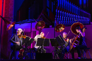 The Kronos Quartet performed in the Setnor Auditorium Saturday for the Belfer Audio Archive’s 50th anniversary event. The quartet plays classical music with a modern spin.