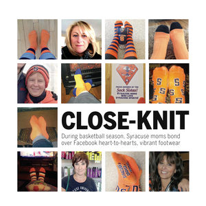 As part of a growing Facebook group, more than 100 Syracuse moms sport orange socks on basketball gamedays to support the Orange. The members of the group have never met in real life, but have helped each other out through tough times over social media.