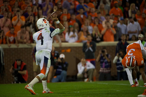 Despite a rough outing at Clemson on Saturday, quarterback AJ Long keeps plugging away and Scott Shafer loves the way he competes.