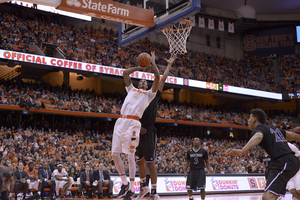 Chris McCullough tallied 14 points as Syracuse rolled past Holy Cross Friday night, but Jim Boeheim said he was responsible for 15 Crusaders points.