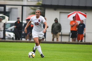 SU head coach Phil Wheddon was upset with the referee's late-game decision to award Harvard with a free kick. But Syracuse made the stop and pushed the ball upfield before the clock ran out.