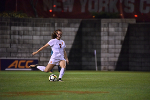 Syracuse's Taylor Bennett booms a ball during the 2017 season. 