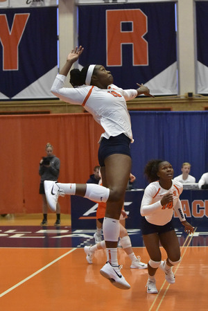 Ebangwese winds up for one of her team-leading 331 kills last season.