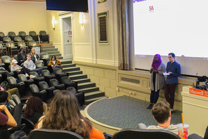 Student Association President Ghufran Salih (left) and Vice President Kyle Rosenblum were the only SA members involved in the planning of 