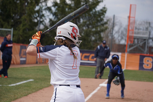 Jessica Skladal prepares to swing.