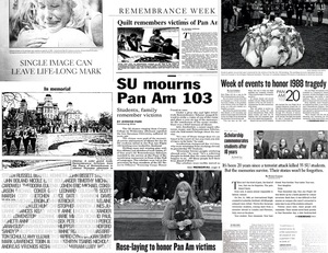 SU's Pan Am Flight 103 Archives is located on the sixth floor of Bird Library, and contains personal items of those killed in the tragedy, and items relating to the flight itself and the aftermath.