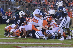 Tight ends Oronde Gadsden and Max Mang stepped up against UConn as Chris Elmore suffered a season-ending injury last week.