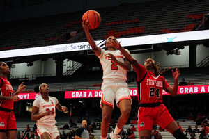 Dyaisha Fair (pictured No. 2) scored 18 points, leading the Orange in scoring in their opening-season victory over Stony Brook.