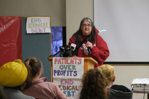 At the Beauchamp Branch Library, Citizen Action of New York ran a discussion about medical debt plaguing Syracuse and Onondaga County, led by Ursula Rozum. During the Discussion three patients gave their account of dealing with medical debt, including Donna Ce’Cartel.