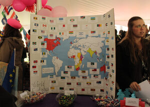 On the Quad, booths are organized to exhibit cultures around the world. Every table has different foods, facts and activities. 
