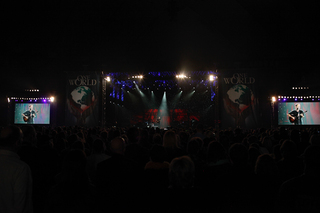 Dave Matthews performs in the center of the One World Concert stage